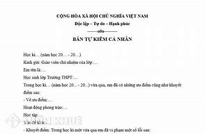 Bản Kiểm Điểm Dành Cho Học Sinh Cấp 2